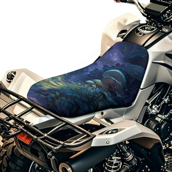 Uorisanigo ATV Seat Cover Waterproof Blue Mushroom Print Dirt Bike Seat Cushion Cover Proof Outdoor UV Protection for 2014-2020 Polaris Sportsman 400 500 850 1000