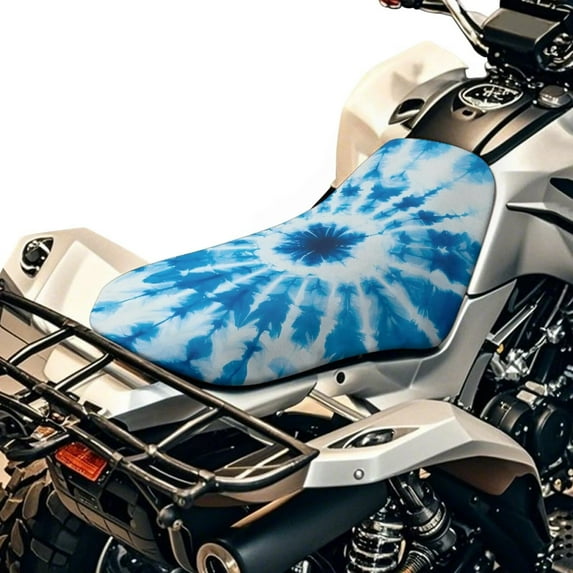 Uorisanigo ATV Seat Cover Waterproof Blue Tie Dye 4-Wheeler Seat Covers Four Wheeler Compatible with Most ATV Polaris Sportsman Scrambler Foreman Honda Rancher Accessories for Women Men