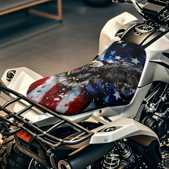 Uorisanigo ATV Seat Cover Waterproof Eagle American Flag Four Wheeler Seat Cover Replacement Universal 4 Wheeler Accessories Compatible with Sportsman,Rancher,Foreman,Scrambler