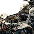 thumbnail image 1 of Uorisanigo ATV Seat Cover, Waterproof Ethnic Flower Dragonfly Four Wheeler Cushion Pad with Elastic Band, Windproof All Weather Outdoor Seat Cover for Polaris Sportsman Rancher, 1 of 7