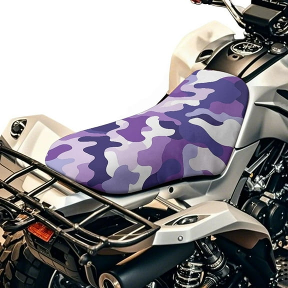 Uorisanigo ATV Seat Cover Waterproof Purple Camo Four-Wheeler Seat Cover Compatible with Polaris Sportsman 570 450 850 & Honda Rancher 420