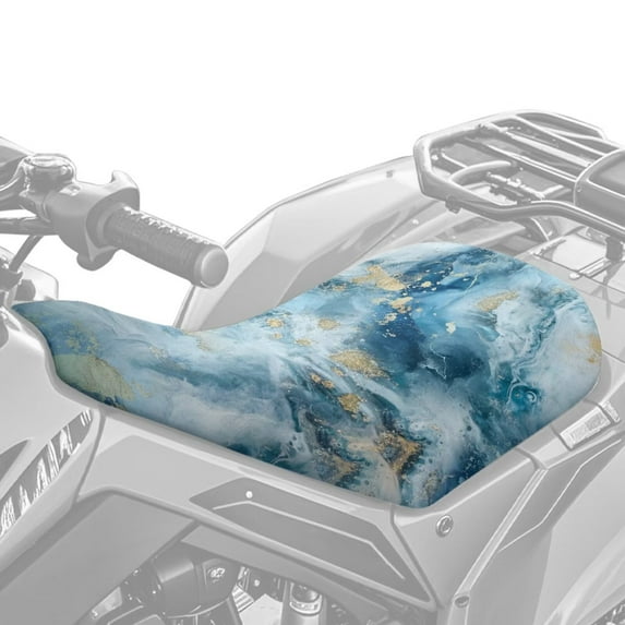Uorisanigo ATV Seat Cushion Cover Non-Slip Blue Marble Print Dirt Bike Seats Cushion Breathable Motorcycle Seat Cover Waterproof Protection Car Accessories for Most ATVs
