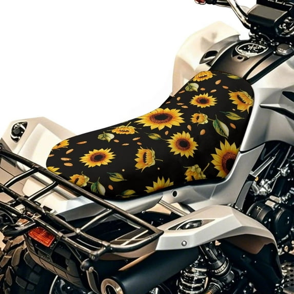 Uorisanigo ATV Seat Cushion Cover Sunflower Print Four Wheeler Seat Cover Breathable Motorcycle Cushion Pad for Honda Rancher 420 and Most Models Waterproof Protection Car Accessories