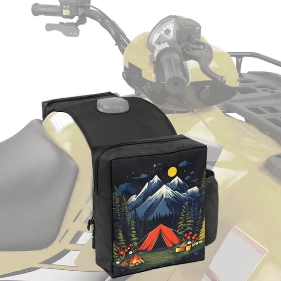 Uorisanigo ATV Tank Bag, Auto Accessories, Camping Print Motorcycle Saddle Bag, Waterproof Durable Snowmobile Saddlebags for ATVs Motorcycles and Snowmobiles
