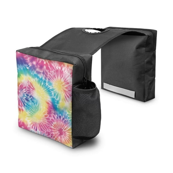 Uorisanigo ATV Tank Bag, Colorful Tie Dye Print Snowmobile Saddlebags, Auto Accessories, Waterproof Durable Motorcycle Saddle Bag for ATV Motorcycles and Snowmobiles