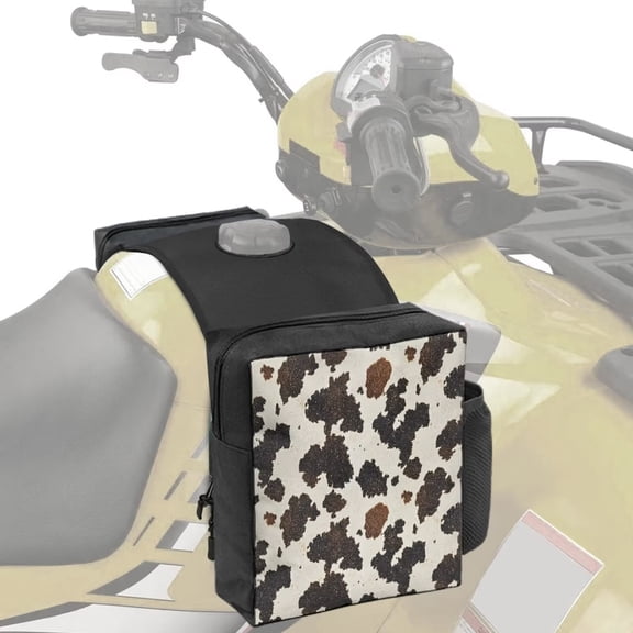 Uorisanigo ATV Tank Bag Cow Print ATV Saddle Bag Pouch Oil Bags Motorcycle Saddlebags Wear-resistant Front Accessories Storage Pack Fit for ATVs Dirt Bike Snowmobile