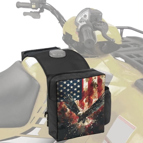 Uorisanigo ATV Tank Bag Motorcycle Tool Storage Organizer American Flag Eagle Motorcycle Gas Tank Saddle Bag Cargo Pouch Storage for Polaris Sportsman 450 570 850 1000
