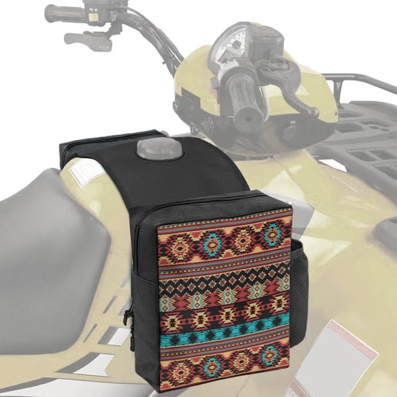 Uorisanigo ATV Tank Bag Saddle Bag Snowmobiles Motorcycles Oil Tank Bags for Polaris Sportsman 570, Grizzly & FourTrax, Waterproof Southwestern Aztec Tribal Hanging Storage Pack