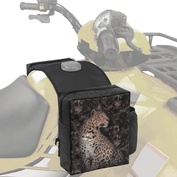 Uorisanigo ATV Tank Bag Waterproof Leopard Print Motorcycle Tank Bag for Storage Cargo & Drink Easy Installation Versatile Storage Organizer for ATV Motorcycle Multifunctional Design