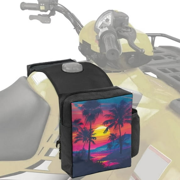 Uorisanigo ATV Tank Bag Wear-Resistant Hawaiian Palm Tree Storage Saddle Bag ATV Saddlebags Motorcycle Front Storage Bags for ATVs Dirt Bike Snowmobile, Car Accessories