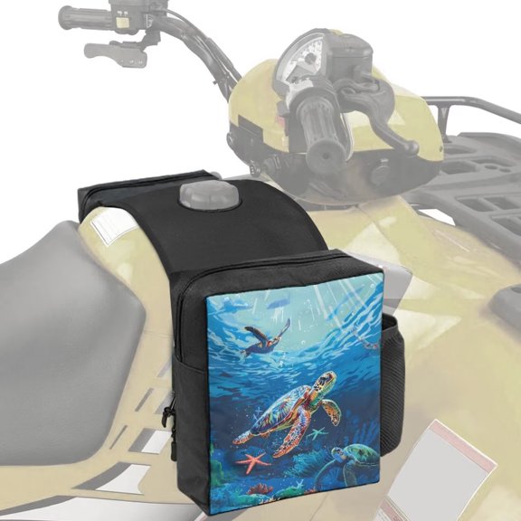 Uorisanigo ATV Tank Bag, Wear-Resistant Marine Turtle Dirt Bike Rear Rack Bags Snowmobile ATV Oil Tank Saddlebags Waterproof Storage Pack Organizer Accessories For Most ATVs, UTVs, Motorcycles