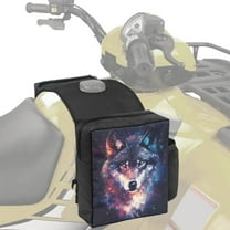 Uorisanigo ATV Tank Top Bag, Waterproof Galaxy Wolf Motorcycle Saddlebag with Drink Pockets, Universal Tank Top Organizer for Motorcycles ATV UTV, Motorcycle Accessories