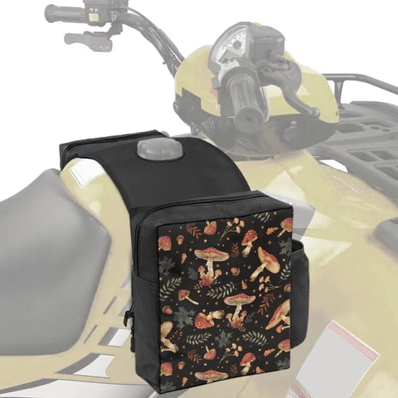 Uorisanigo ATV Tank Top Saddle Bag, Aesthetic Mushroom Snowmobiles Motorcycles Oil Tank Bag, ATV Saddlebags Compatible with Most UTV Motorcycle, Snowmobile