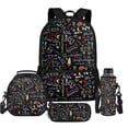 thumbnail image 1 of Uorisanigo Academic Design Kids School Bag Set for Girls Boys 4 in 1 Set, with Insulated Lunch Box Water Bottle Sleeve Stationery Pencil Case Bag for Elementary Middle School Bookbag, 1 of 7