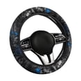 thumbnail image 1 of Uorisanigo American Flag Car Steering Wheel Protector Wolf Print Fluffy Steering Wheel Cover for Winter Breathable Car Steering Wheel Cover for Men Flannel Car Accessories Gift for Dad, 1 of 8