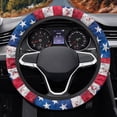 thumbnail image 1 of Uorisanigo American Flag Design Car Steering Wheel Cover 15 Inch Steering Wheel Cover for Women Personalized Car Steering Wheel Protector for Winter Flannel Car Accessories Gift for Friends, 1 of 8