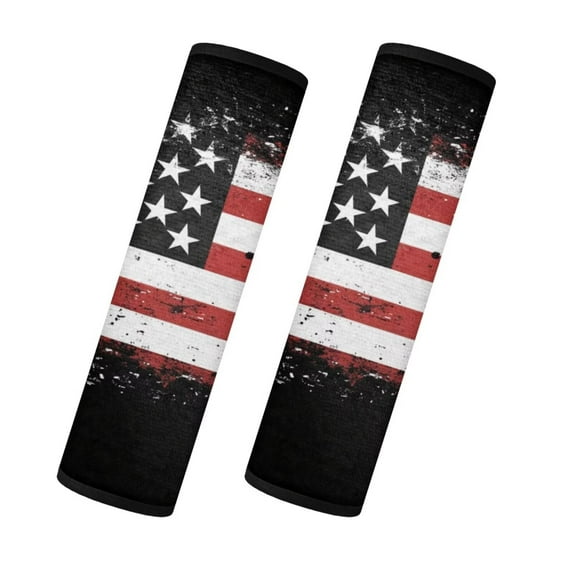 Uorisanigo American Flag Seatbelt Covers Airplane Seat Belt Shoulder Pad 2 PCS Fluffy Flannel Universal Car Seat Belt Pads Cover Compatible Protect You Neck and Shoulder
