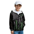 thumbnail image 1 of Uorisanigo American Flag Zip Up Hoodies Sweatshirt for Children Casual Long Sleeve Sweatshirt Jacket Coat with Pockets Spring Autumn Fashion Clothes, 1 of 8