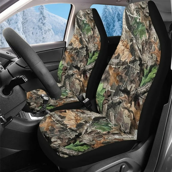 Uorisanigo Automotive Seat Cover - Set of 2 Car Seat Cover Front Seats Protectors - Easy Installation Hunting Forest Seats Covers for SUV Interior Covers