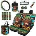 thumbnail image 1 of Uorisanigo Aztec Baby Highland Cow Pack of 15 Front & Rear Seat Covers, Car Wheel Cover Protector Seat Belt Pad Vehicle Trash Can Air Vent Storage Coasters Rear View Mirror Protector Key Chains, 1 of 7