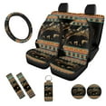thumbnail image 1 of Uorisanigo Aztec Bear 10 Pieces Automobile Seat Cover Sets with Car Steering Wheel Cover Car Seat Belt Cover and Cars Water Cup Coaster Keychains Soft Anti-slip Auto Interior for Cars SUVs, 1 of 7
