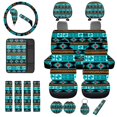 thumbnail image 1 of Uorisanigo Aztec Geometric Car Seat Cover Full Set of 18 Pack with Steering Covers Seat Belt Shoulder Pad Center Console Pad Headrest Covers Lever Stick Knob Cover Drink Coasters Key Chains, 1 of 7