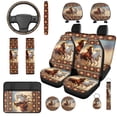 thumbnail image 1 of Uorisanigo Aztec Horse 14 Pack Car Seat Covers Full Set Comfortable Auto Steering Wheel Cover Cars Headrest Cover Car Console Cover Auto Seat Belt Cover and Water Cup Pad for Cars SUVs, 1 of 6
