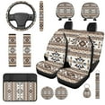 thumbnail image 1 of Uorisanigo Aztec Tribal 14 Pcs Auto Seat Cover Car Console Cover Steering Wheel Cover Cars Headrest Cover and Car Seat Belt Pad Cover and Water Cup Coaster Comfortable Anti-slip for Cars SUVs, 1 of 6
