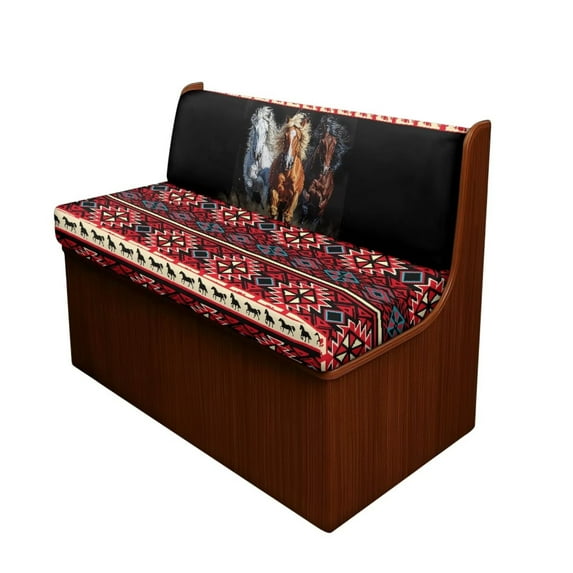 Uorisanigo Aztec Western Horse RV Dinette Cushion Covers Washable Camper Cushion SlipcoverStretch RV Beach Seat Cover for Dinette with 1 Backrest & 1 Bench Covers for RVs Camper Car Bench