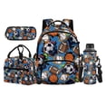 thumbnail image 1 of Uorisanigo Ball Print Backpack Set for Boys and Girls Large Capacity Primary School Shoulder Bag with Insulated Lunch Pouch Pencil Case and Water Bottle Bag, 1 of 7