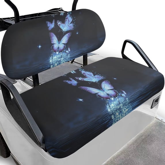 Uorisanigo Beautiful Butterfly Golf Cart Seat Covers Kit Soft Comfortable Golf Cart Front Seat Cover Easy to Clean Golf Cart Replacement Front Seat for Most 2 Passenger Club Car