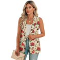 thumbnail image 1 of Uorisanigo Bird Flower Christmas Women's Vest Jacket with Pockets Open Front Sleeveless Blazer Vest for Women Lightweight Waistcoat Vests Fashion Size S, 1 of 7