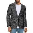 thumbnail image 1 of Uorisanigo Black Leopard Print Mens Blazer Jacket One Button Comfortable Men's Casual Blazers Sport Coats Long Sleeve Stretch Sport Coat Jacket Stylish Size 5XL, 1 of 6