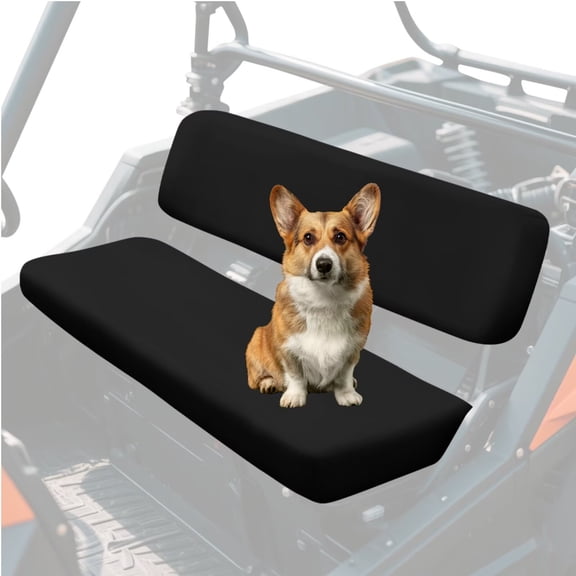 Uorisanigo Black UTV Seat Covers Set with Elastic Band, Easy Installation Mule Seat Cover Fits for Kawasaki Mule 4010 2009-2023 2025 Durable Fabric UTV Padded Protector