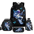 thumbnail image 1 of Uorisanigo Blue Butterfly Astronaut Backpack Set,4 Pcs Kids Backpack with Lunch Box Pencil Case, Water Bottle Holder Pouch for School Travel, Lightweight Rucksack for Teenage Boys Girls, 1 of 7