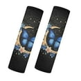 thumbnail image 1 of Uorisanigo Blue Butterfly Golden Moon Soft Seat Belt Cover Pad Furry Flannel Seat Belt Shoulder Strap Covers Comfortable Driving Shoulder Strap Pads 2 PCS with All Cars and Backpacks, 1 of 7