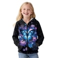 thumbnail image 1 of Uorisanigo Blue Butterfly Zip Up Hoodie Boys Girls Soft Plush Long Sleeve Hooded Sweatshirt Winter Jacket Pullover Tops with Pockets Kids Casual Coat Fall Outfits Trendy Clothes, 1 of 8