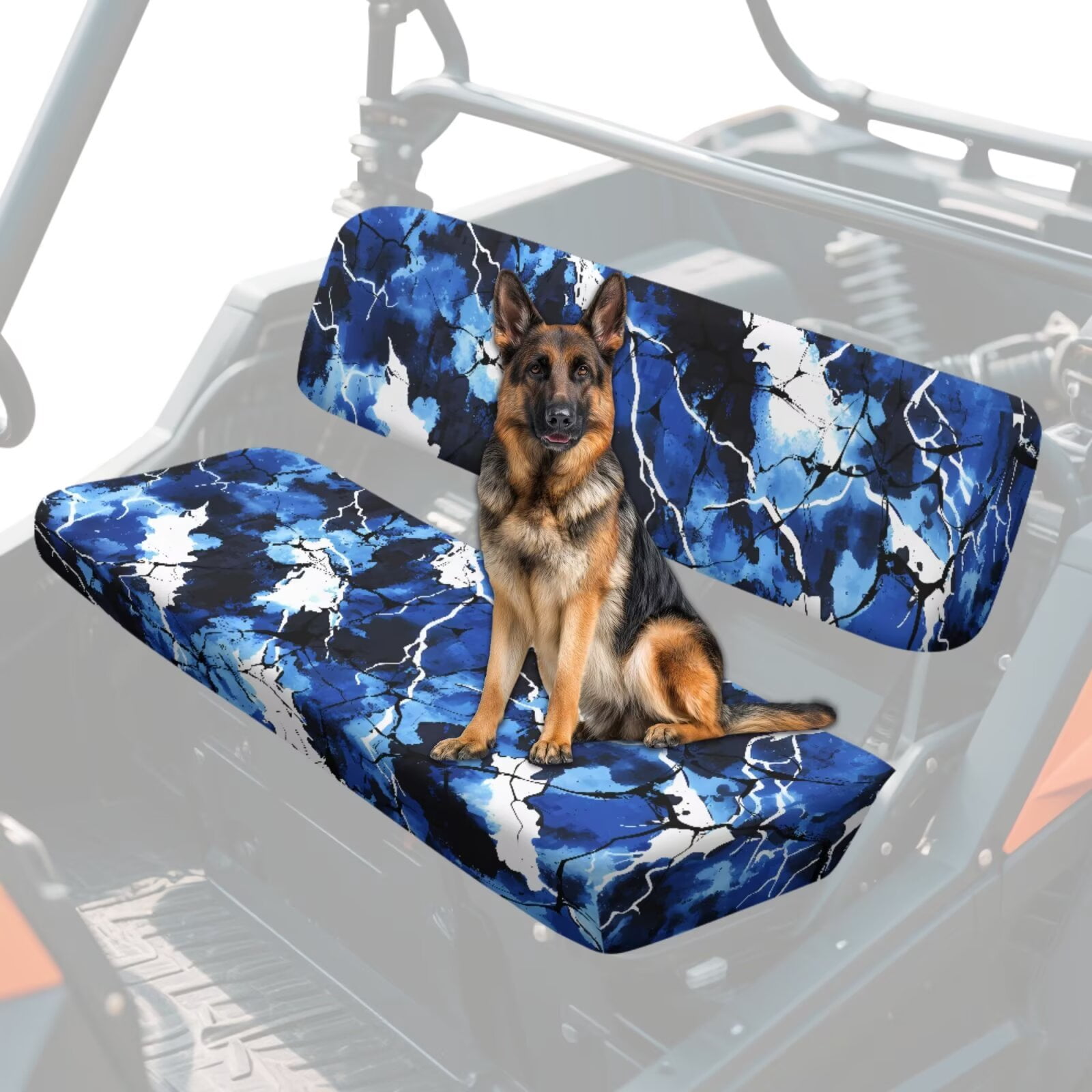 Uorisanigo Blue Camouflage Mule Seat Covers UTV Bench Seat Cover Accessories Compatible with Kawasaki Mule 3000 3010 3020, Non-Slip UTV Seats Cushion All Weather Protection