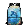 thumbnail image 1 of Uorisanigo Blue Dolphin School Backpack Kids 6-12 Year Old, Large Capacity School Bag for Boys, Casual Daypack Preschool Elementary Kindergarten Schoolbags, 1 of 6