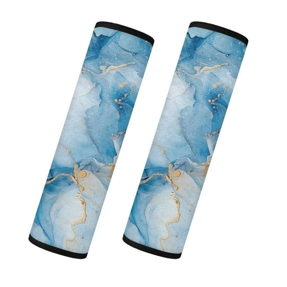 Uorisanigo Blue Marble Auto Seat Belt Cover Flannel 2-Pack Universal Car Seat Belt Pads Cover Soft Comfort Shoulder Strap Pads Car Accessories Compatible with Most Cars