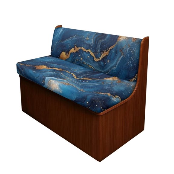 Uorisanigo Blue Marble Print RV Dinette Cushions Covers Washable Rv Seat Covers Breathable Loveseat Slipcovers Sofa Chair Cover Furniture Protector for RV Camper Car Bench Seats, 2-Piece Set