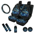 thumbnail image 1 of Uorisanigo Blue Sea Turtle 10 Pieces Cars Seat Covers with Comfortable Elastic Car Steering Wheel Cover and Auto Water Cup Pad Auto Seat Belt Cover and Chapstick Holder Fit for Most Car SUV, 1 of 7