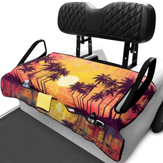 Uorisanigo Blue Turtle Golf Cart Seat Covers, EZGO Golf Cart Seat Blanket for 2 Person Seats Club Car, Golf Cart Accessories, Travel Sports Cart Seat Cushion Covers with 4 Pockets