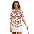 thumbnail image 1 of Uorisanigo Bow Tie Women's Dry-Fit Golf Polo Shirts Size M Casual Comfortable Long Sleeve Golf Polo Shirts Quarter Zip Fashionable 3/4 Roll Sleeve Versatile Workout Tops for Women, 1 of 7