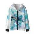 thumbnail image 1 of Uorisanigo Boys Girls Zip Up Hoodie Sweatshirt Lightweight Blue Sea Turtle Pullover Sweatshirt Coat for Children School Long Sleeve Hoodies Sweater Fall Winter Clothes, 1 of 7
