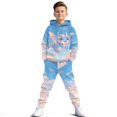 thumbnail image 1 of Uorisanigo Boys Sweatsuit Set - 2 Piece Oversized Cute Dragon Blue Pullover Hoodies Sweatshirt and Girls Sweatpants Fall Outfits Sets Sweatshirt and Pants Outfit, 1 of 7