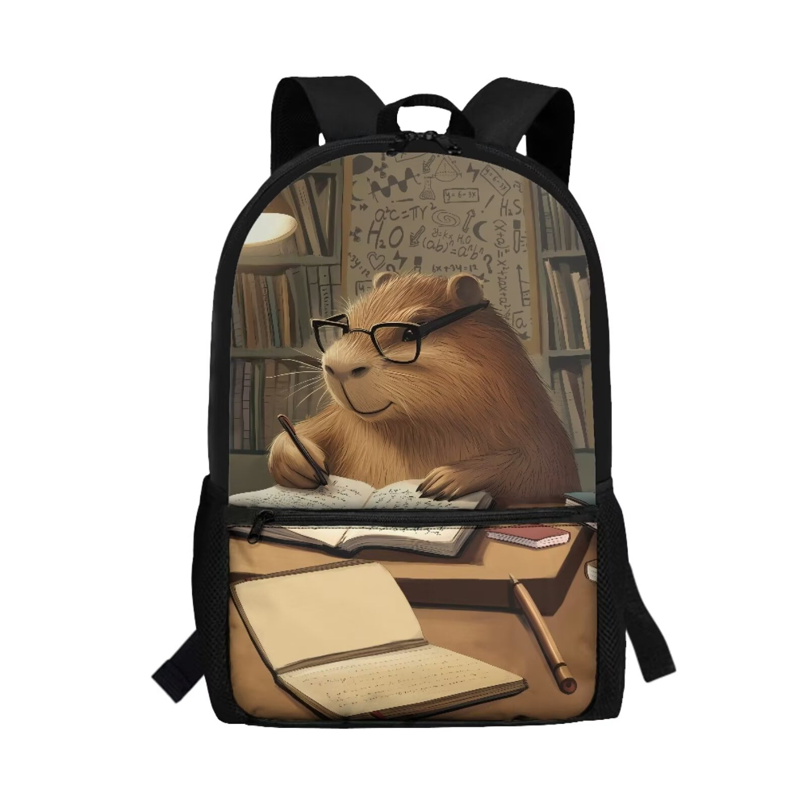 uorisanigo-brown-capybara-school-backpack-kids-6-12-year-for-preschool
