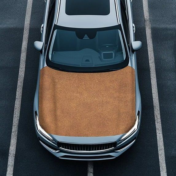 Uorisanigo Brown Car Hood Cover Washable Vehicle Hood Protection Portable Car Bonnet Banner Fit for Most Automotive Sedans Trucks, Easy to Install