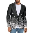 thumbnail image 1 of Uorisanigo Butterfly Flower Print Mens Casual Blazer One Button Long Sleeve Mens Casual Blazers Regular Fit Breathable Lightweight Size XL Blazer Jacket Stylish, 1 of 6