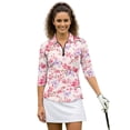thumbnail image 1 of Uorisanigo Butterfly Flower Womens Golf Shirt Versatile Comfortable Quick Dry Athletic Polo Shirts Fashionable 3/4 Roll Sleeve Tennis Tops with Zip Up Collar Casual Daily Wear Size S, 1 of 7